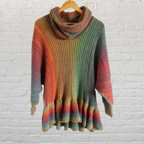 Sweaters - Kamana Multicolored cowl neck sweater